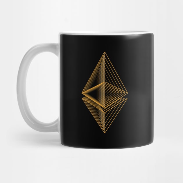 Ethereum crypto gold modern typography art gift by star trek fanart and more